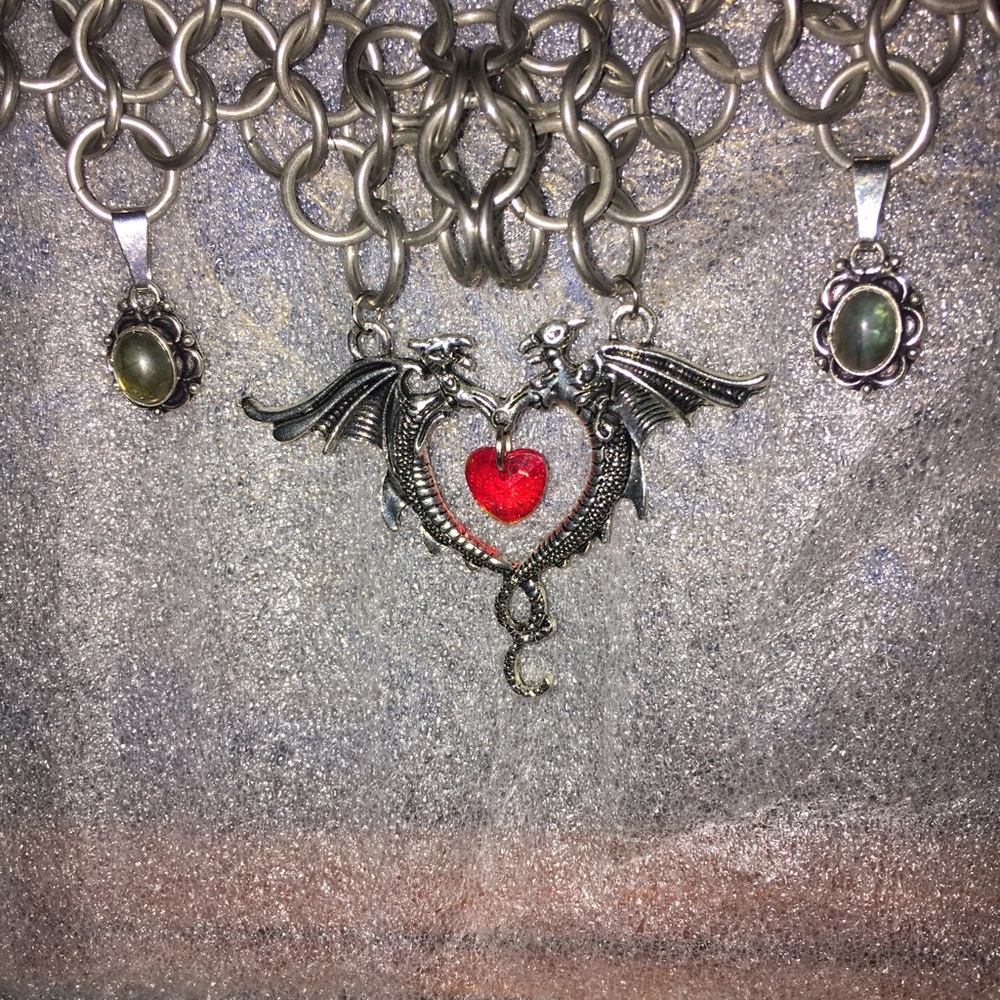Stainless Steel Chainmaille Necklace w/Paired, Modified Display Jewelry Box.